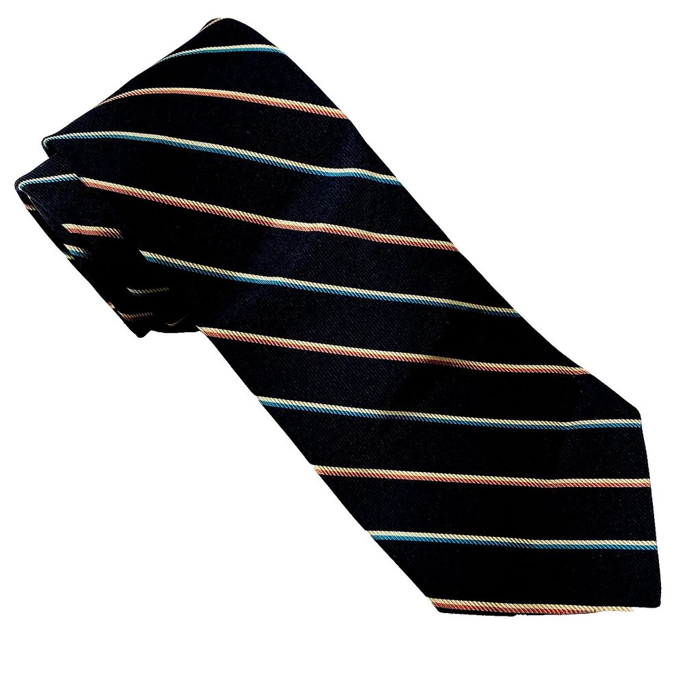 Michael Reed Tie Repp Stripe BLUE Designer Collection Academia Preppy Y2K